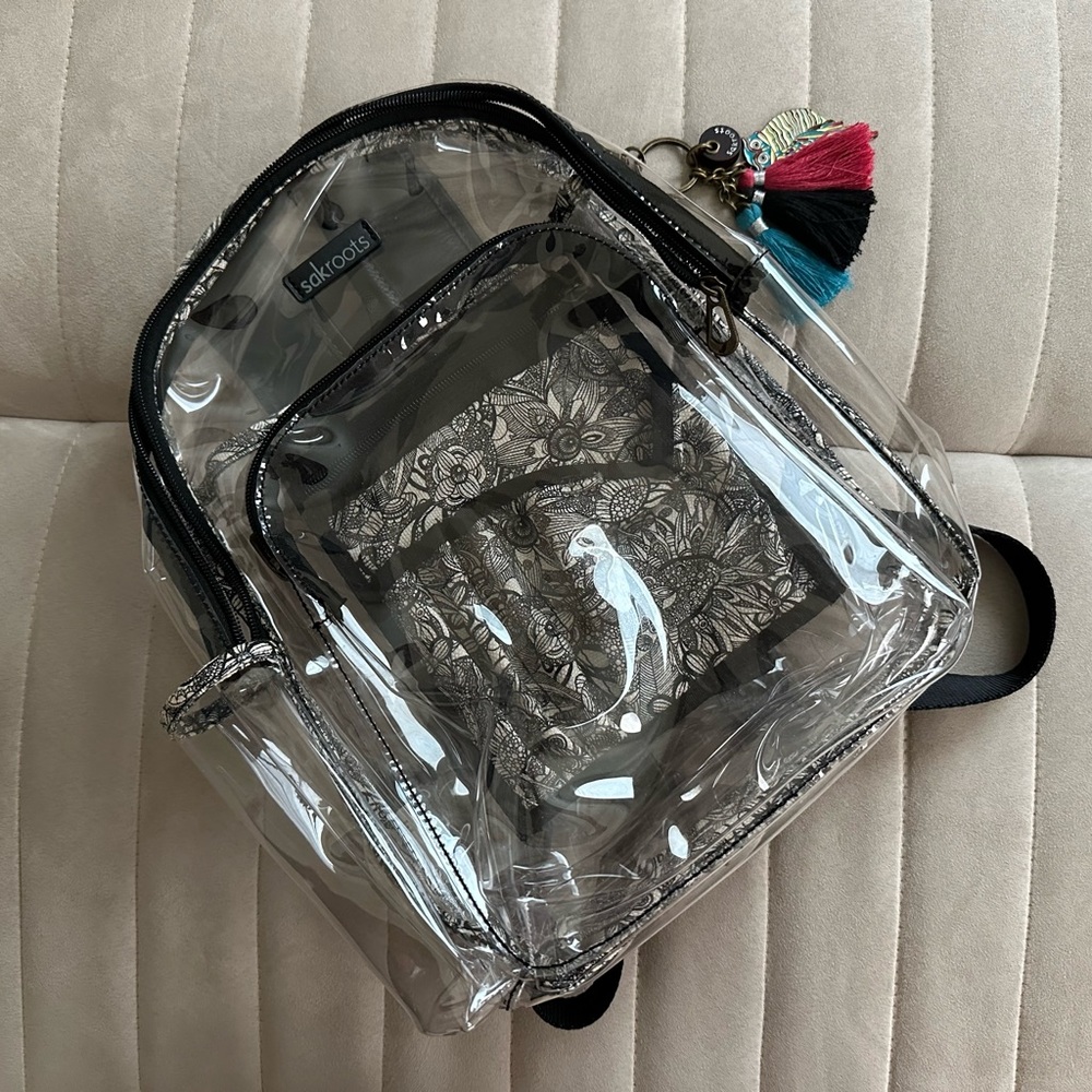 Sakroots Clear Festival Backpack Black